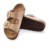 Birkenstock Arizona Big Buckle Slide Sandal (Women) - Sandcastle Nubuck Sandal - Slide - The Heel Shoe Fitters