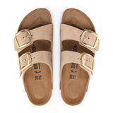 Birkenstock Arizona Big Buckle Slide Sandal (Women) - Sandcastle Nubuck Sandal - Slide - The Heel Shoe Fitters