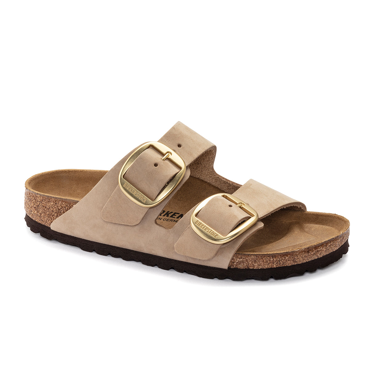 Birkenstock Arizona Big Buckle Slide Sandal (Women) - Sandcastle Nubuck Sandal - Slide - The Heel Shoe Fitters