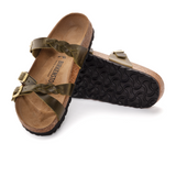 Birkenstock Franca Braid Slide Sandal (Women) - Green Olive Oiled Leather Sandals - Slide - The Heel Shoe Fitters