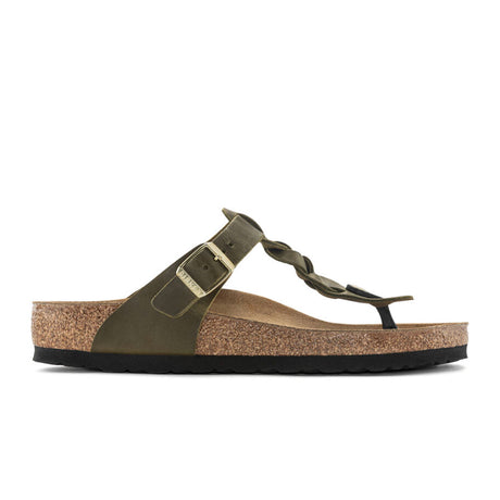 Birkenstock Gizeh Braid Sandal (Women) - Olive Green Oiled Leather Sandals - Thong - The Heel Shoe Fitters