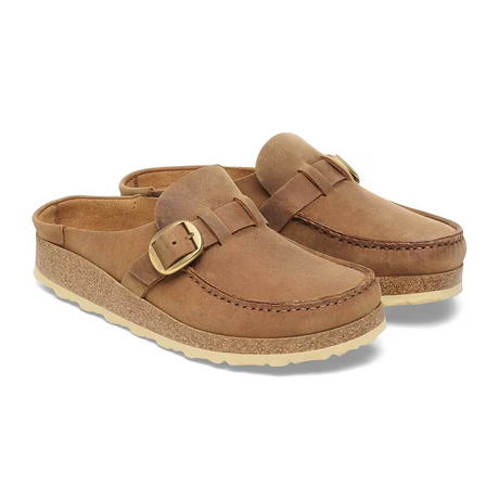 Birkenstock Buckley Clog (Women) - Cognac Oiled Leather Dress-Casual - Clogs & Mules - The Heel Shoe Fitters