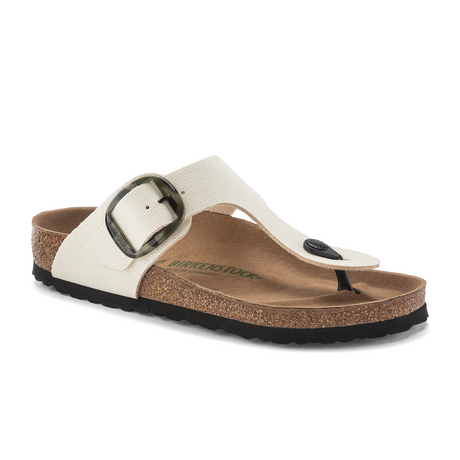 Birkenstock Gizeh Big Buckle Vegan Sandal (Women) - Eggshell Canvas Sandals - Thong - The Heel Shoe Fitters