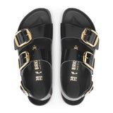 Birkenstock Milano Big Buckle Backstrap Sandal (Women) - High Shine Black Leather Sandals - Backstrap - The Heel Shoe Fitters