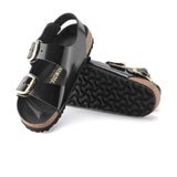 Birkenstock Milano Big Buckle Backstrap Sandal (Women) - High Shine Black Leather Sandals - Backstrap - The Heel Shoe Fitters