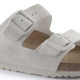 Birkenstock Arizona Soft Footbed Narrow Slide Sandal (Women) - Antique White Suede Sandal - Slide - The Heel Shoe Fitters