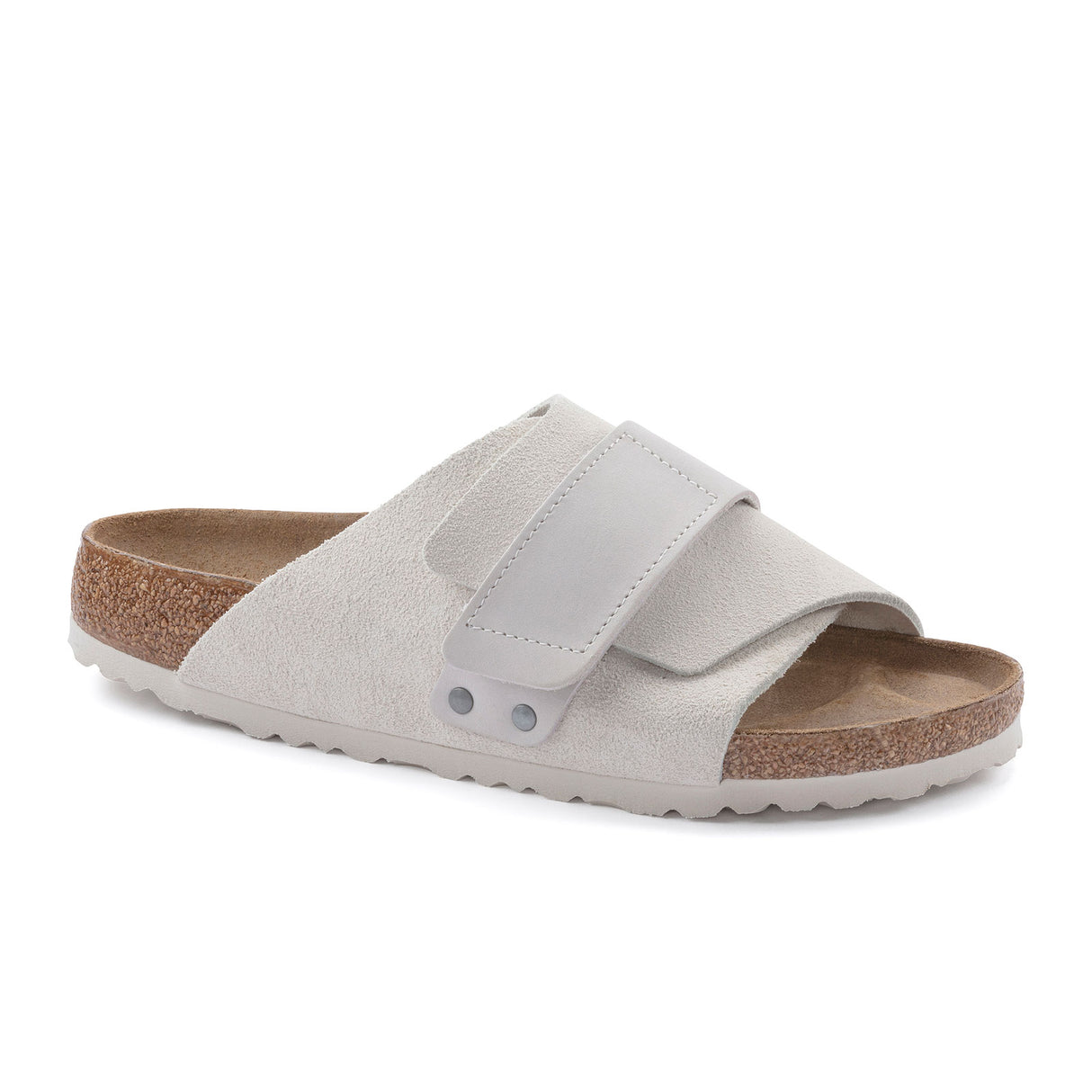 Birkenstock Kyoto Slide Sandal (Women) - Antique White Suede/Antique White Nubuck Sandals - Slide - The Heel Shoe Fitters