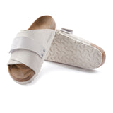 Birkenstock Kyoto Slide Sandal (Women) - Antique White Suede/Antique White Nubuck Sandals - Slide - The Heel Shoe Fitters