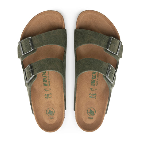 Birkenstock Arizona Vegan Birkibuc Slide Sandal (Men) - Desert Dust Thyme Sandals - Slide - The Heel Shoe Fitters
