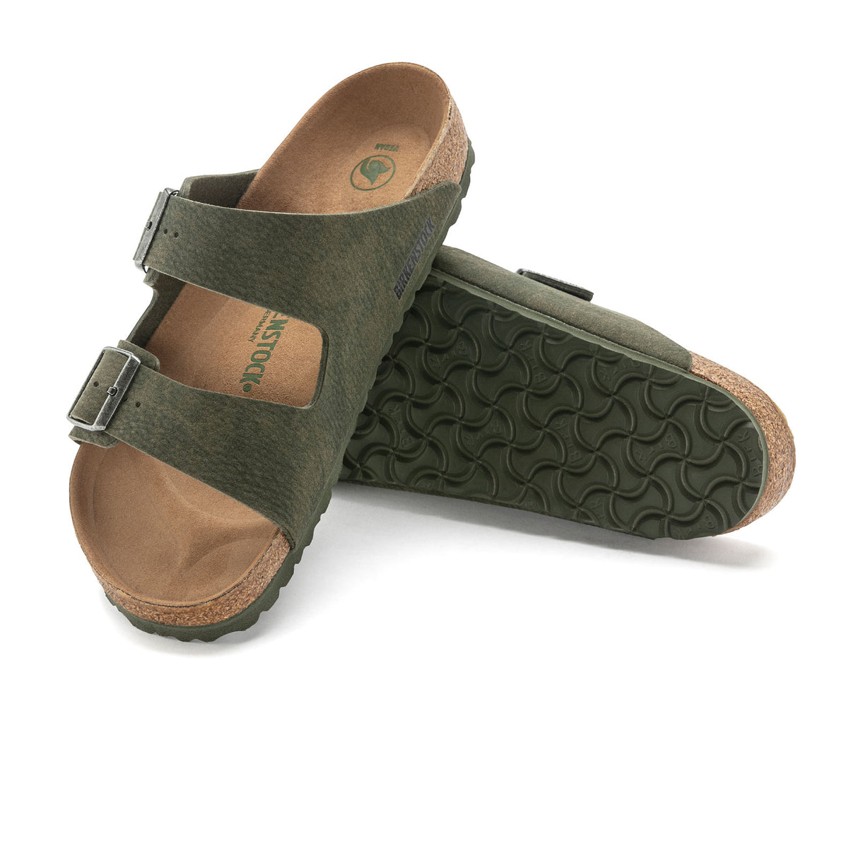 Birkenstock Arizona Vegan Slide Sandal (Men) - Desert Dust Thyme Birkibuc Sandals - Slide - The Heel Shoe Fitters