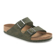 Birkenstock Arizona Vegan Birkibuc Slide Sandal (Men) - Desert Dust Thyme Sandals - Slide - The Heel Shoe Fitters