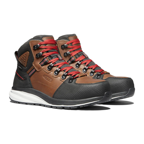 Keen Utility Red Hook Carbon Fiber Toe Mid Work Boot (Men) - Tobacco/Black Boots - Work - 6 Inch - The Heel Shoe Fitters