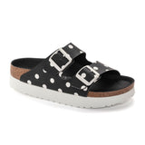 Birkenstock Arizona Birko-Flor Narrow Slide Sandal (Women) - Black with White Dots Sandals - Slide - The Heel Shoe Fitters