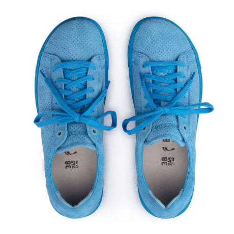 Birkenstock Bend Low Narrow Sneaker (Women) - Sky Blue Embossed Suede Dress-Casual - Sneakers - The Heel Shoe Fitters