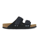 Birkenstock Uji Slide Sandal (Men) - Black Suede/Black Nubuck Sandal - Slide - The Heel Shoe Fitters