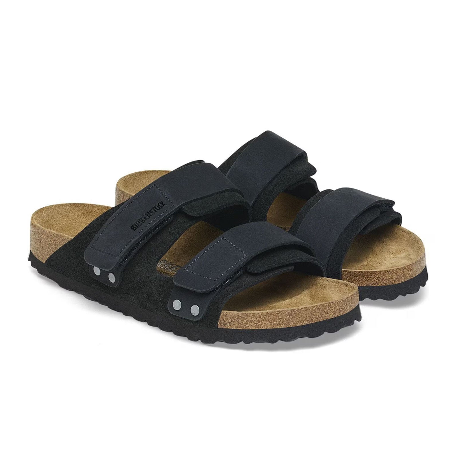 Birkenstock Uji Slide Sandal (Men) - Black Suede/Black