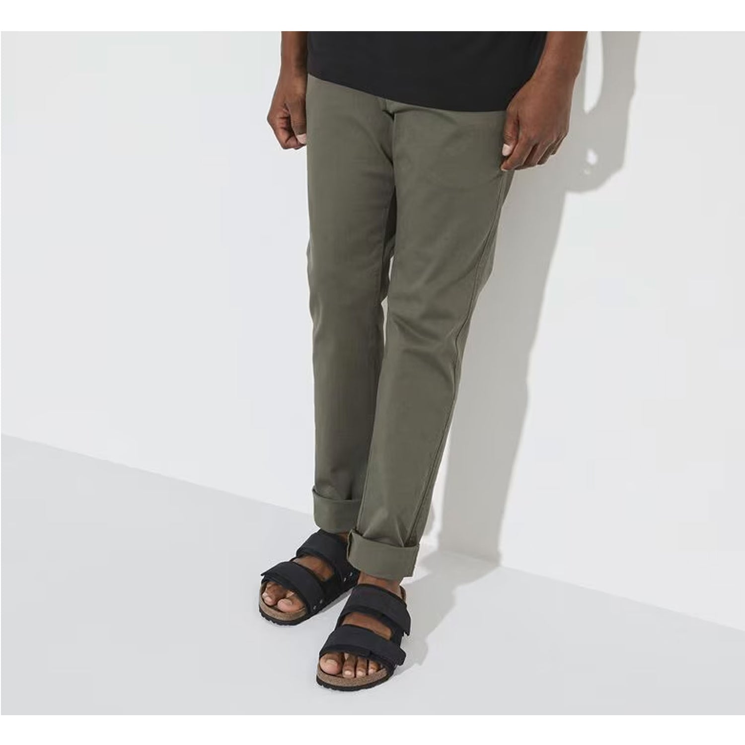 Birkenstock Uji Slide Sandal (Men) Black Suede/Black Nubuck