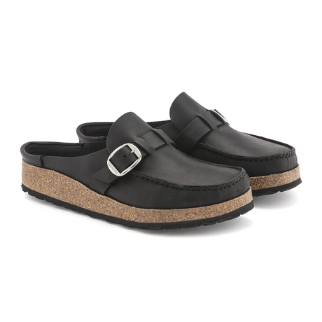 Birkenstock Buckley Clog (Women) - Black Oiled Leather Dress-Casual - Clogs & Mules - The Heel Shoe Fitters
