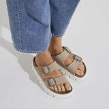 Birkenstock Arizona Chunky Slide Sandal (Women) - Warm Sand Suede Sandals - Slide - The Heel Shoe Fitters