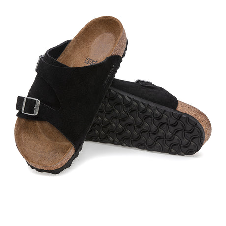 Birkenstock Zurich Slide Sandal (Men) - Black Suede Sandal - Slide - The Heel Shoe Fitters