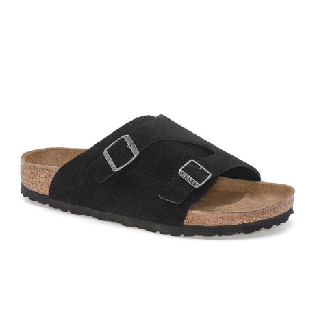 Birkenstock Zurich Slide Sandal (Men) - Black Suede Sandal - Slide - The Heel Shoe Fitters