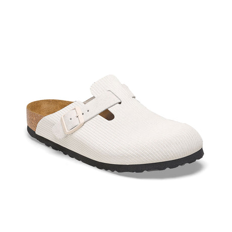 Birkenstock Boston Narrow Clog (Women) - Antique White Corduroy Dress-Casual - Clogs & Mules - The Heel Shoe Fitters