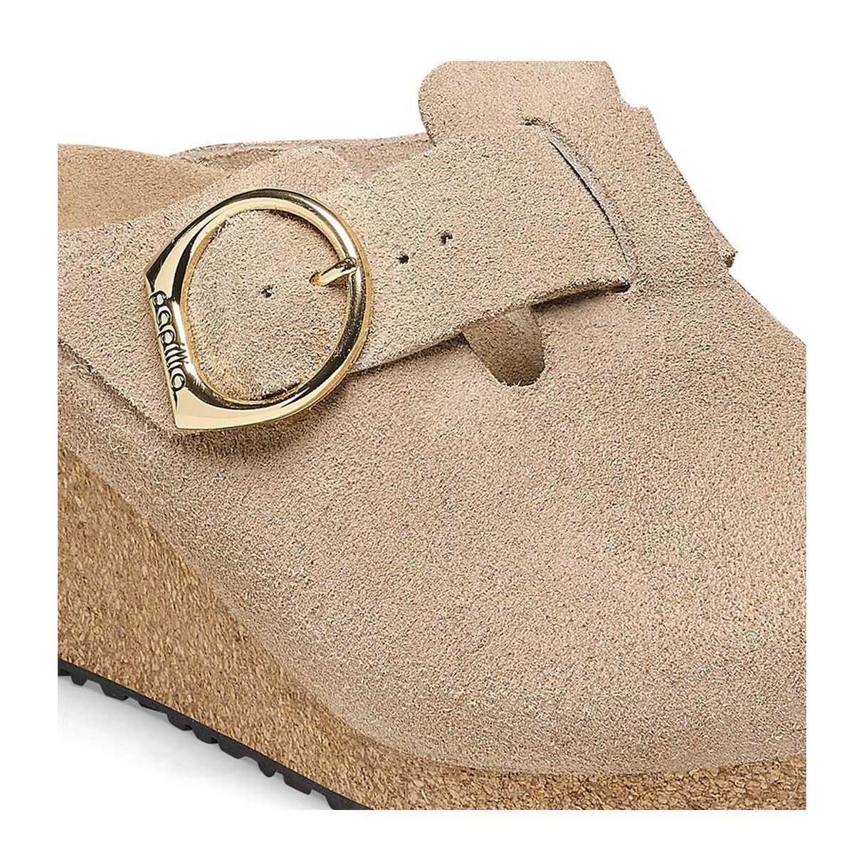 Birkenstock Fanny Ring-Buckle Wedge Clog (Women) - Warm Sand Suede Dress-Casual - Wedges - The Heel Shoe Fitters