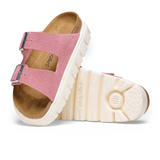 Birkenstock Arizona Chunky Platform Sandal (Women) - Candy Pink Suede Sandals - Slide - The Heel Shoe Fitters