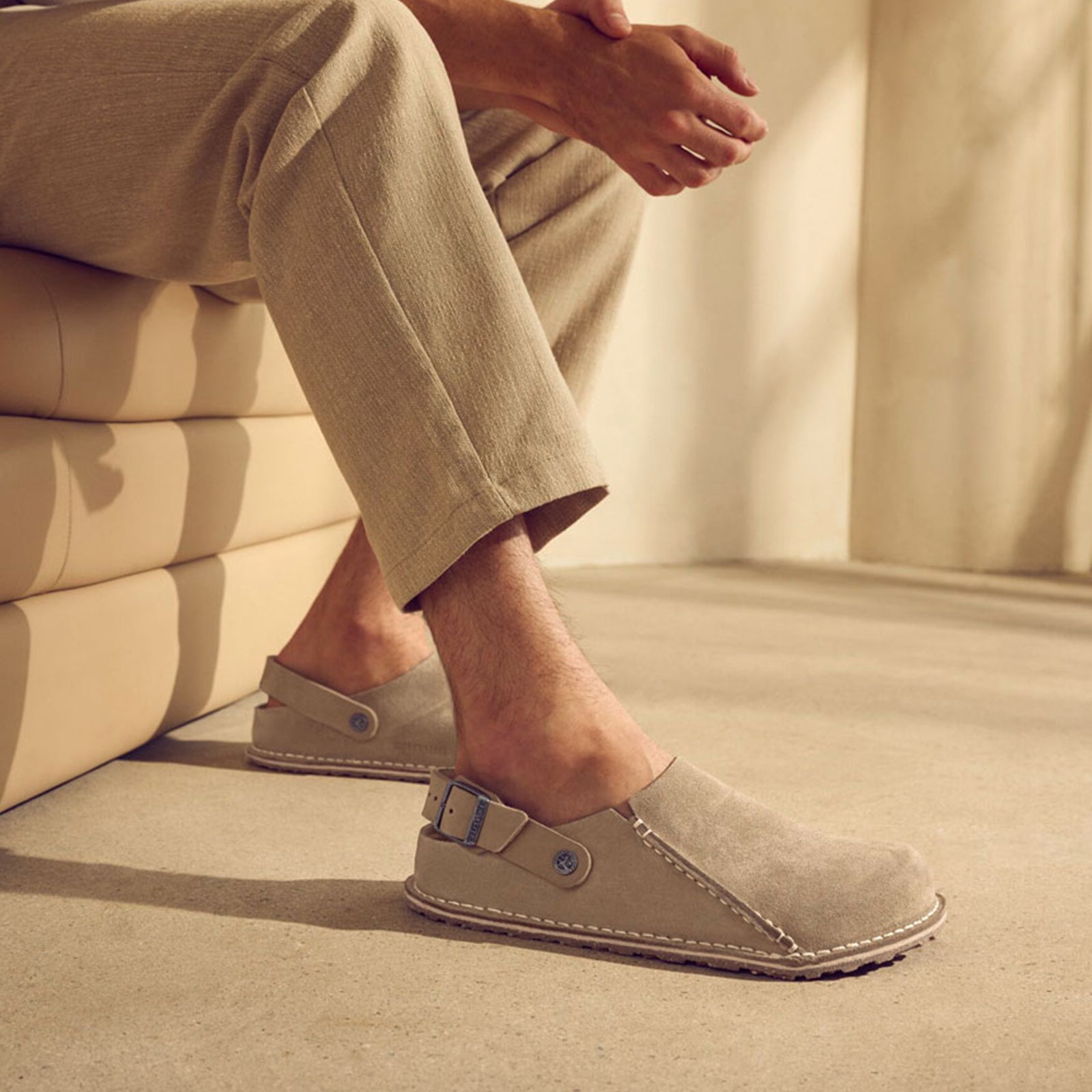 Birkenstock Lutry Slipper (Men) - Gray Taupe Suede – The Heel Shoe