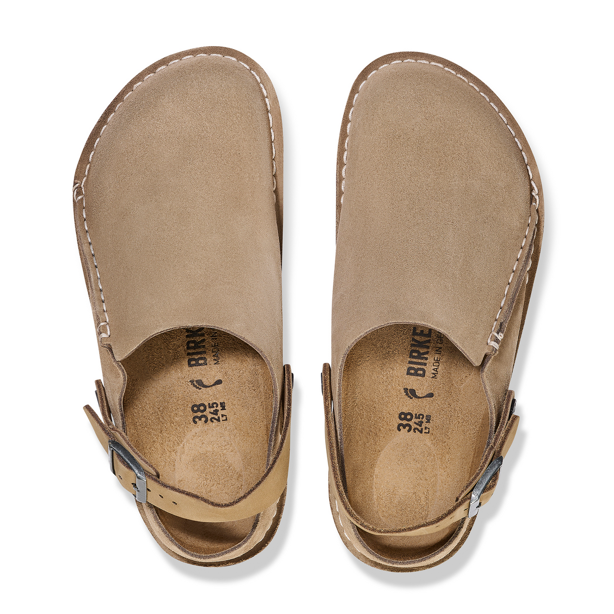 Birkenstock Lutry Narrow Slipper (Women) - Gray Taupe Suede Dress Casual - Clogs & Mules - The Heel Shoe Fitters