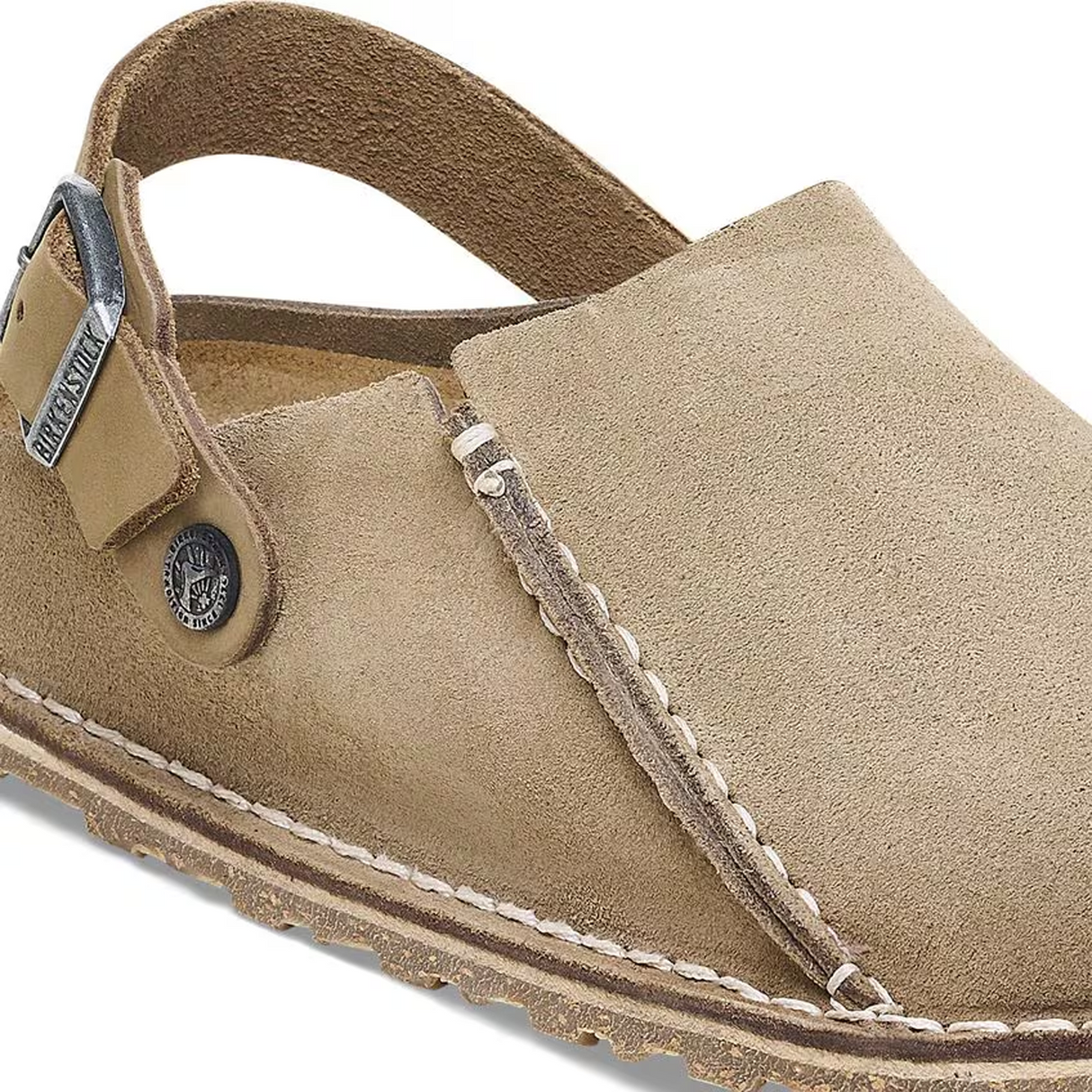 Birkenstock Lutry Narrow Slipper (Women) - Gray Taupe Suede Dress-Casual - Clogs & Mules - The Heel Shoe Fitters