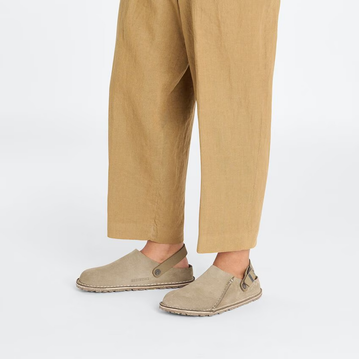 Birkenstock Lutry Narrow Slipper (Women) - Gray Taupe Suede Dress-Casual - Clogs & Mules - The Heel Shoe Fitters