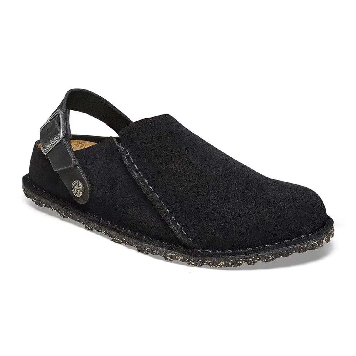 Birkenstock Lutry Slipper (Men) - Black Suede Dress-Casual - Clogs & Mules - The Heel Shoe Fitters