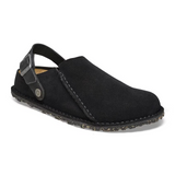 Birkenstock Lutry Slipper (Men) - Black Suede Dress-Casual - Clogs & Mules - The Heel Shoe Fitters