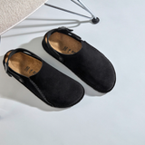 Birkenstock Lutry Slipper (Men) - Black Suede Dress-Casual - Clogs & Mules - The Heel Shoe Fitters