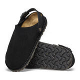 Birkenstock Lutry Slipper (Men) - Black Suede Dress-Casual - Clogs & Mules - The Heel Shoe Fitters