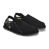 Birkenstock Lutry Slipper (Men) - Black Suede Dress-Casual - Clogs & Mules - The Heel Shoe Fitters