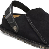Birkenstock Lutry Slipper (Men) - Black Suede Dress-Casual - Clogs & Mules - The Heel Shoe Fitters