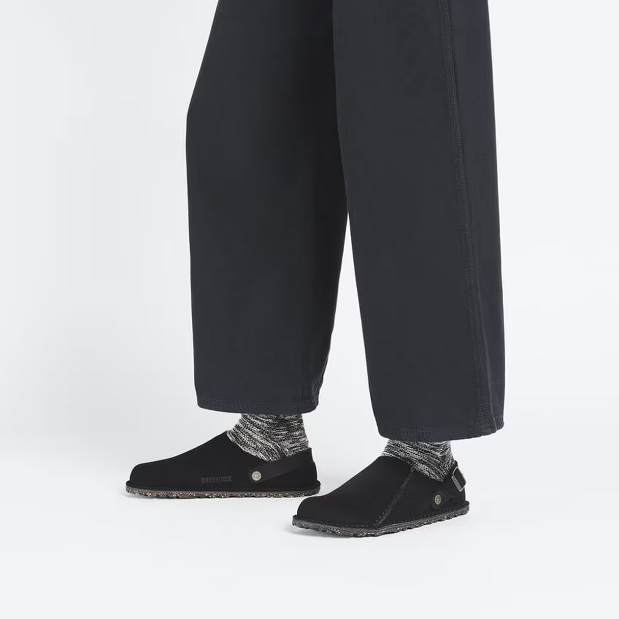 Birkenstock Lutry Slipper (Men) - Black Suede Dress-Casual - Clogs & Mules - The Heel Shoe Fitters