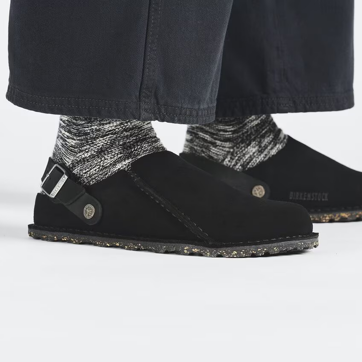 Birkenstock Lutry Slipper (Men) - Black Suede Dress-Casual - Clogs & Mules - The Heel Shoe Fitters