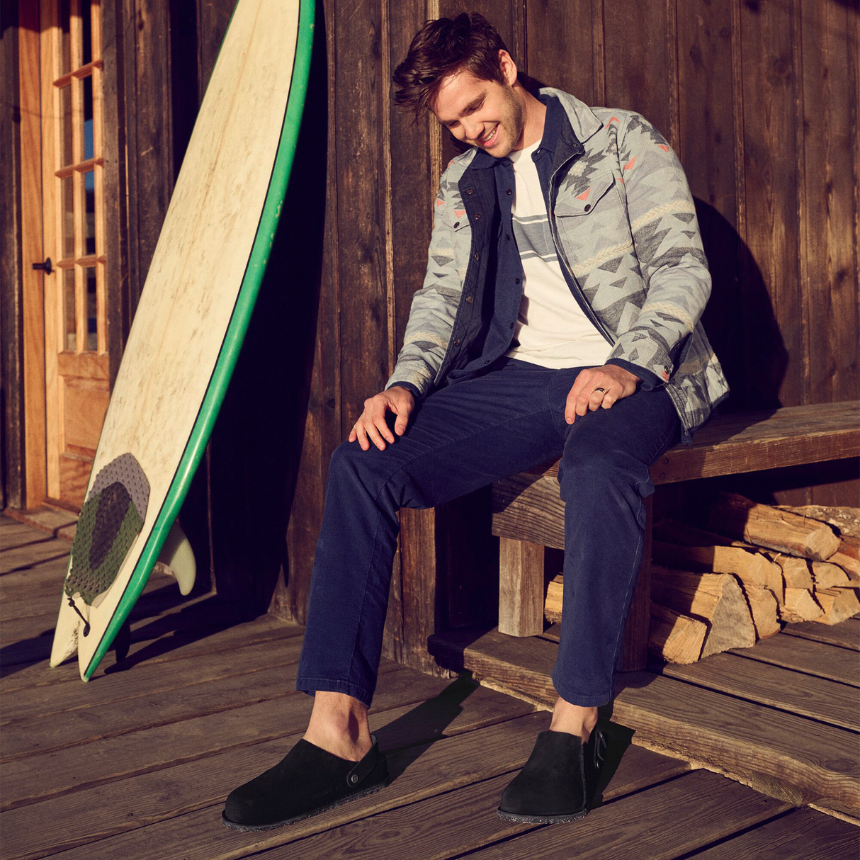 Birkenstock Lutry Slipper (Men) - Black Suede Dress-Casual - Clogs & Mules - The Heel Shoe Fitters