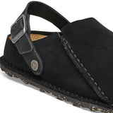 Birkenstock Lutry Narrow Slipper (Women) - Black Suede Dress-Casual - Clogs & Mules - The Heel Shoe Fitters