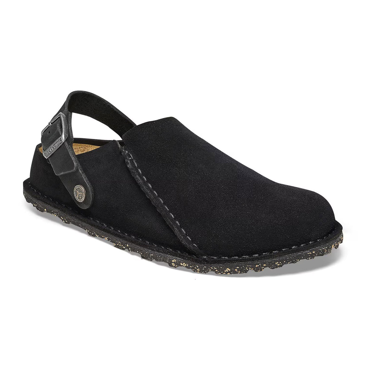 Birkenstock Lutry Narrow Slipper (Women) - Black Suede Dress-Casual - Clogs & Mules - The Heel Shoe Fitters