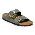 Birkenstock Arizona Big Buckle Narrow Slide Sandal (Women) - Thyme Nubuck Sandal - Slide - The Heel Shoe Fitters