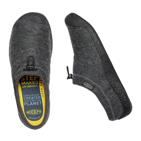 Keen Howser III Slide (Men) - Charcoal Grey Felt/Black Dress-Casual - Slippers - The Heel Shoe Fitters