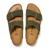 Birkenstock Arizona Slide Sandal (Women) - Thyme Suede Sandals - Slide - The Heel Shoe Fitters