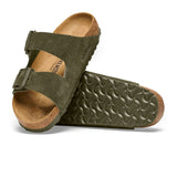 Birkenstock Arizona Slide Sandal (Women) - Thyme Suede Sandals - Slide - The Heel Shoe Fitters