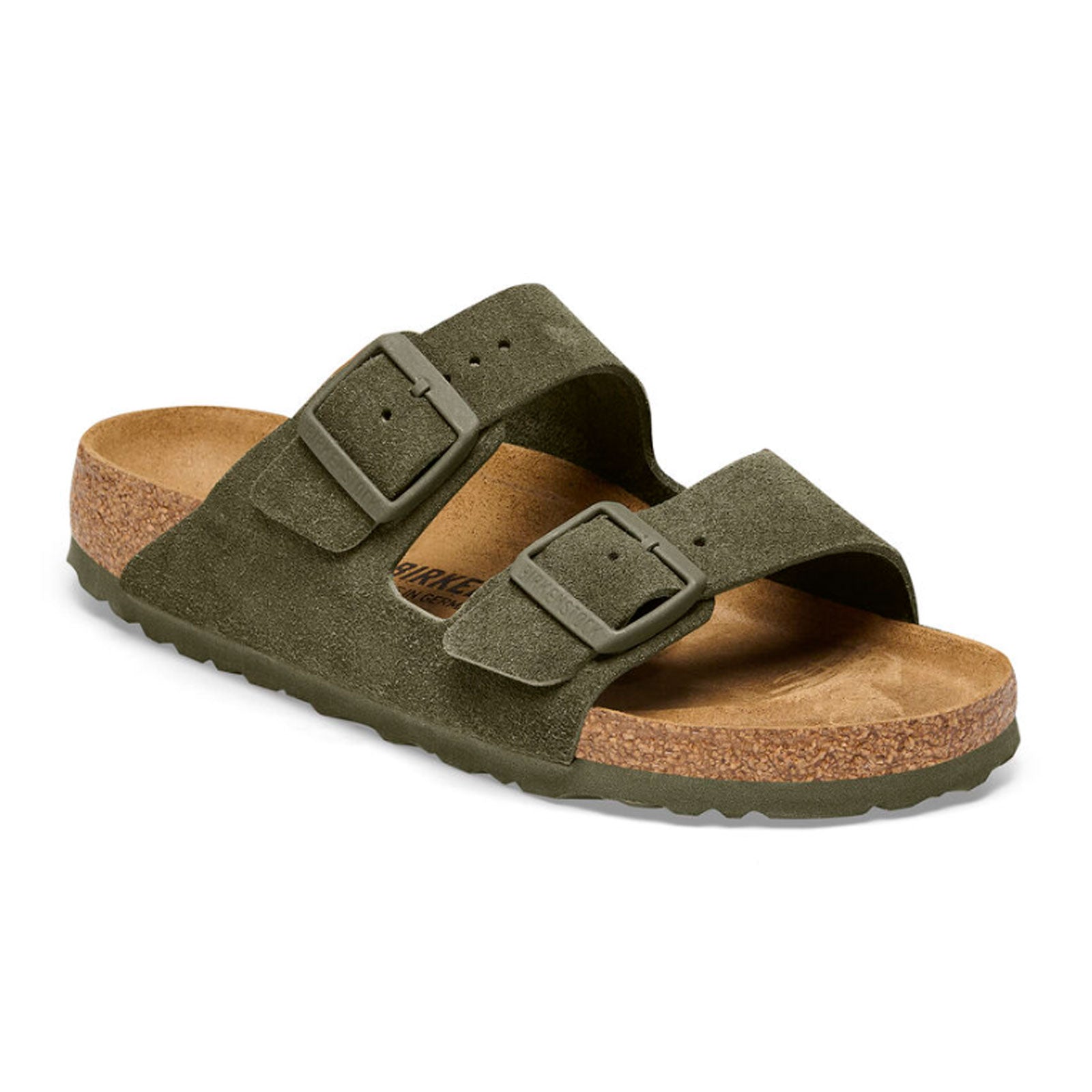 Birkenstock Arizona Narrow Slide Sandal Women Thyme Suede