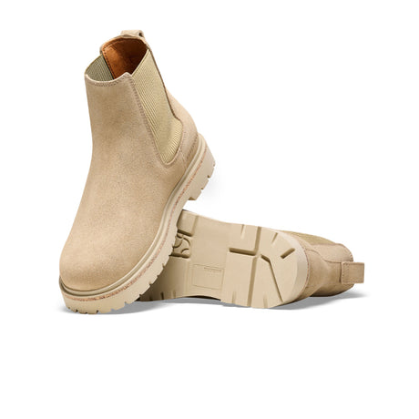 Birkenstock Highwood Deep Blue Chelsea Boot (Women) - Taupe Suede Boots - Casual - Mid - The Heel Shoe Fitters