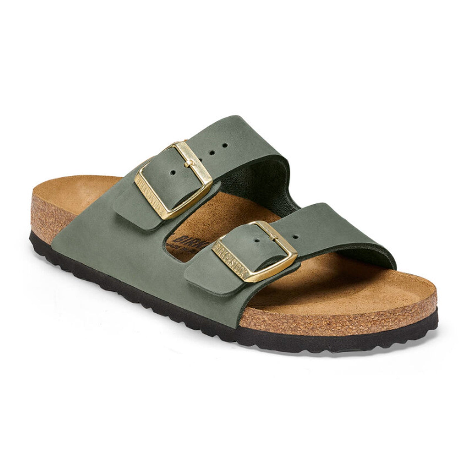 Birkenstock Arizona Narrow Slide Sandal (Women) - Thyme Nubuck Sandals - Slide - The Heel Shoe Fitters